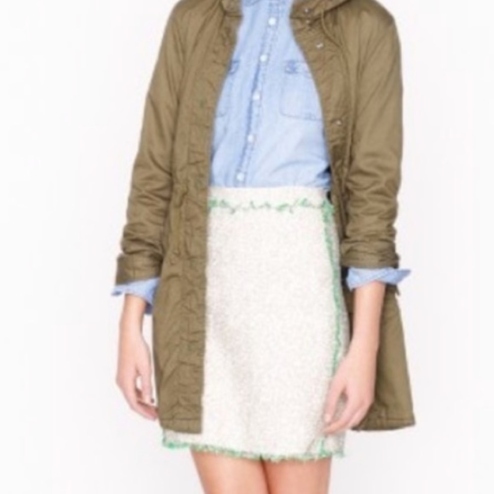 J. Crew Cream Glimmer Tweed Mini Skirt Size 0